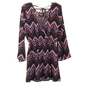 Aztec print dress, small, gathered waist
